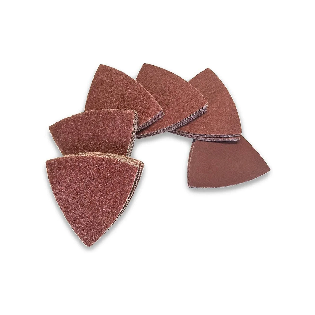 Discos de lijado de 80x80x80, papel de lija Triangular de gancho y bucle para almohadilla de lijado multiherramienta oscilante Triangular de 3-1/8 pulgadas, 30 Uds.