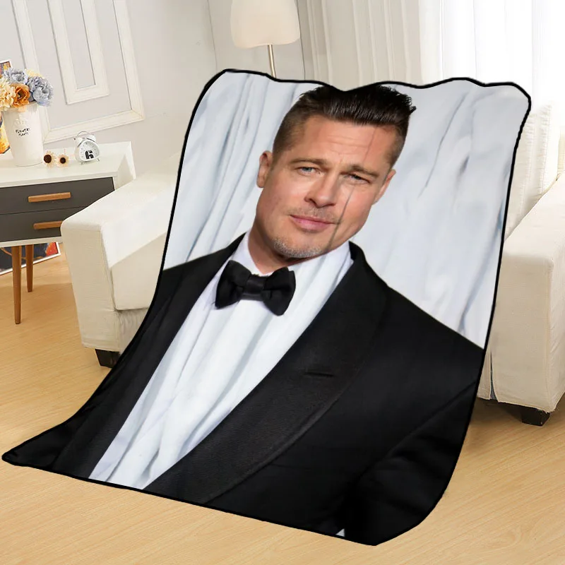 Custom Brad Pitt Blankets for beds throw blanket soft blanket summer blanket anime blanket travel blanket Big Size 145X200cm