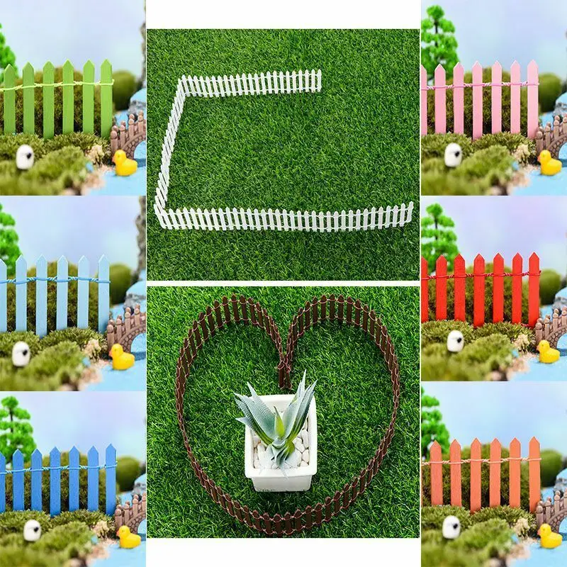 90*5cm Miniature Small Wood Fencing DIY Miniature Garden Fence Succulents Potted Flower Bonsai Decorative Garden Gates Decor