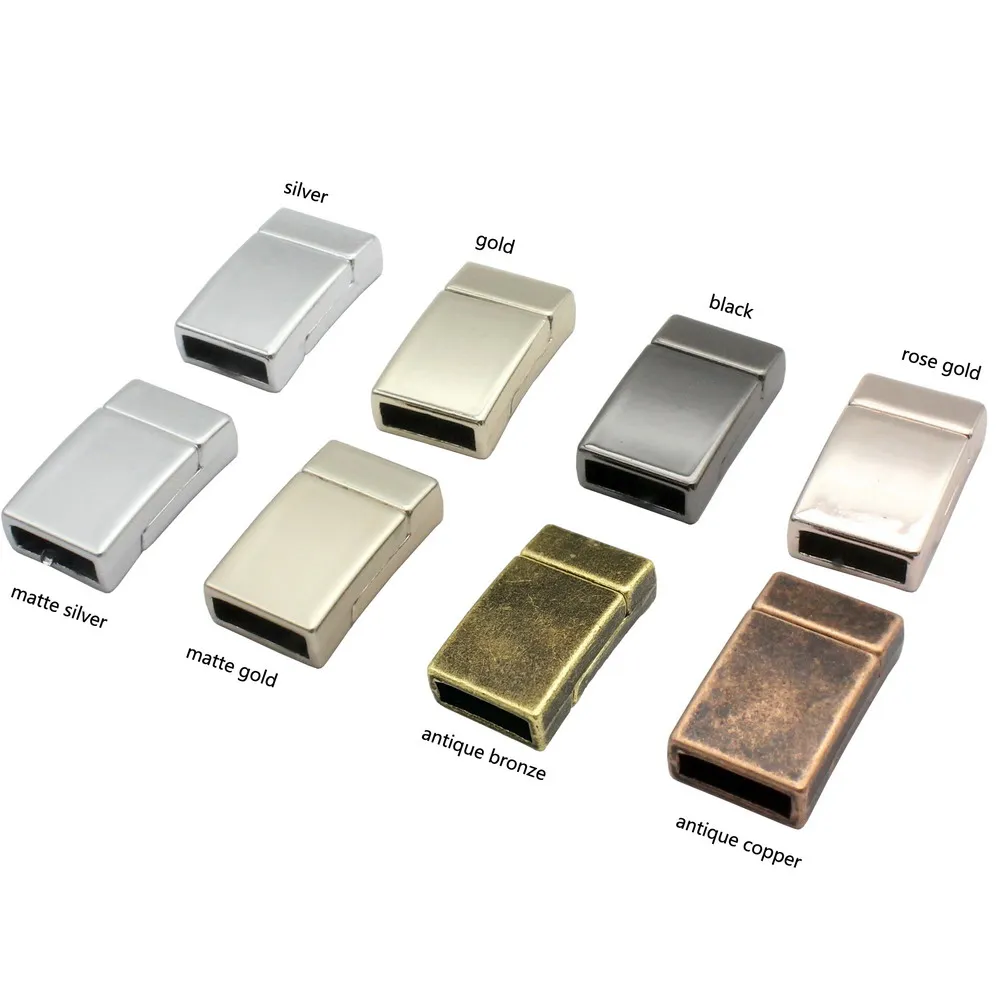 5 Pieces 10mm Flat Bracelet Making  Magnetic Clasps Closure 10mmx3mm Inner Size Leather Strip Glue Watchband Clasps