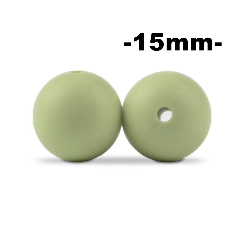 15mm 100 stuks Ronde Siliconen Kralen Bijtring Baby Verpleging Ketting Fopspeen Clip Mondverzorging BPA Gratis Food Grade Kleurrijk