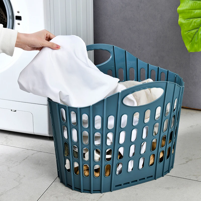 Large Capacity Basket Foldable Toilet Washroom Washing Dirty Clothes Storage Case Convenience Hamper Baskets Household Bedside C