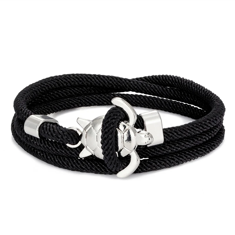 MKENDN Navy Stil Schildkröte Multilayer Milan Seil Armband Charms Seablue Seil Männer Frauen Strand Armband Einstellbare Schmuck Homme – Detail 7