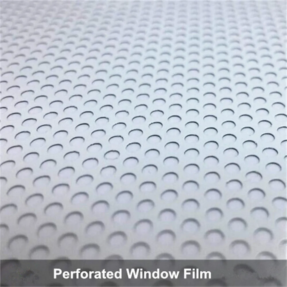 SUNICE White Perforated Vinyl Fly-eye Print Media Semi-privacy Window Film Car Home Glass Sticker Self Adhesive Back Sticky