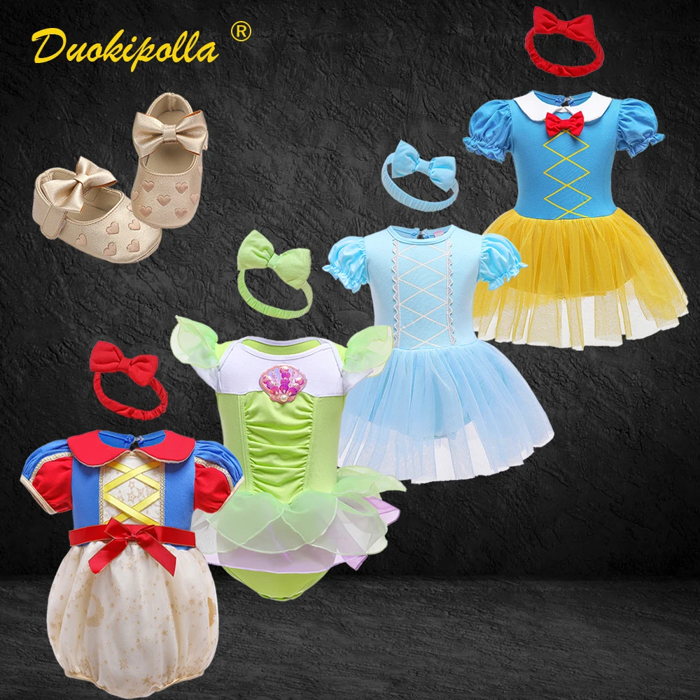 Halloween Toddler Princess Elsa Costume Fancy Fairy Cinderella Baby Romper 1 Year Birthday Dress Tinker Bell Newborn Clothes