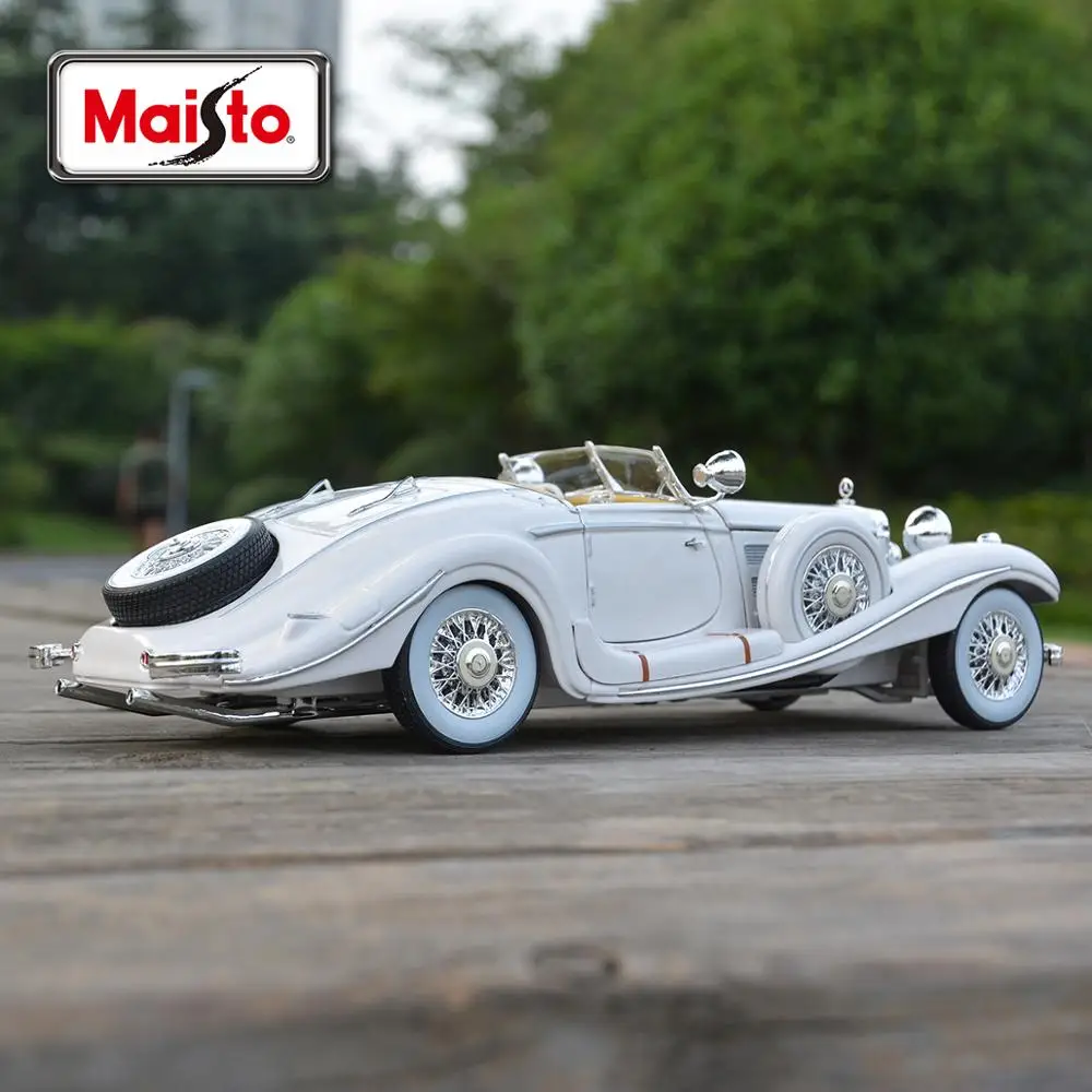 Maisto 1:18 1936 Mercedes Benz 500K Typ Special Roadster Static Die Cast Vehicles Collectible Model Car Toys