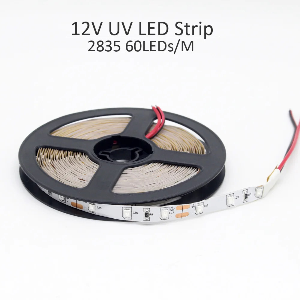 12 V UV-LED-Streifenlicht 5050 2835 SMD 395–405 nm Ultraviolettstrahl LED-Diodenband Lila flexible Bandlampe für DJ-Fluoreszenz
