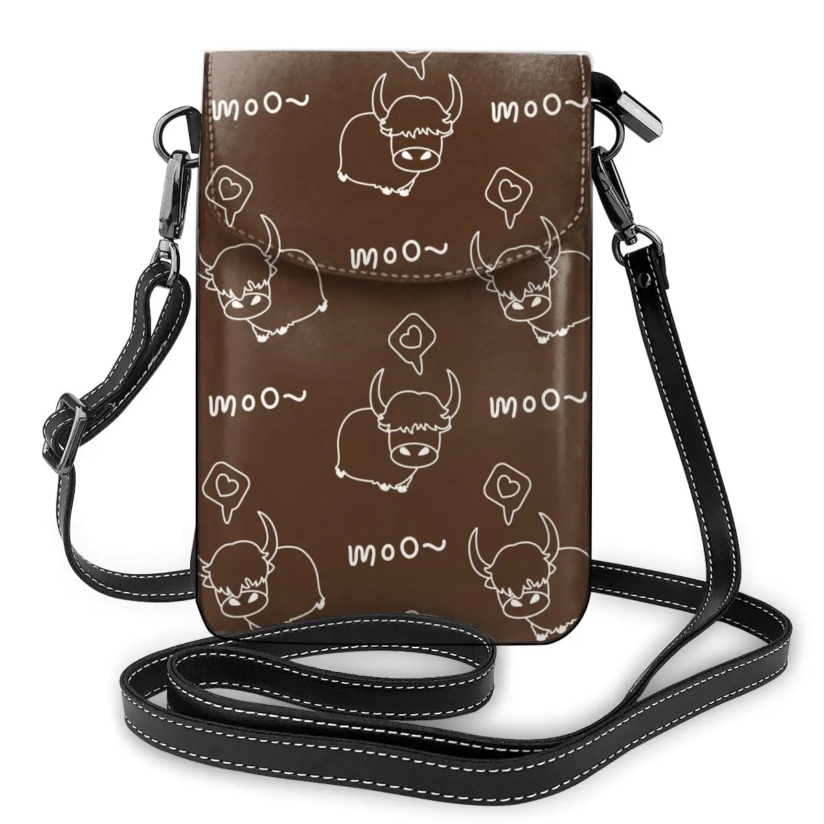 

Mini Cartoon Cow Pattern Handbags Female Money Purse Phone Shoulder Bag Hasp Crossbody Bag Women PU Leather Messenger Coin Pouch