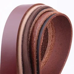 Natural Leather Brown Purse Strap Leather Italian Flat Calf Leather Strips Cowhide Leather Craft for Belt Wallet Bag Shoes