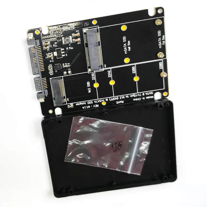 محرك الأقراص الصلبة اثنين في واحد M.2 NGFF و MSATA SSD إلى دفتر SATA 3.0 ضميمة القرص الصلب