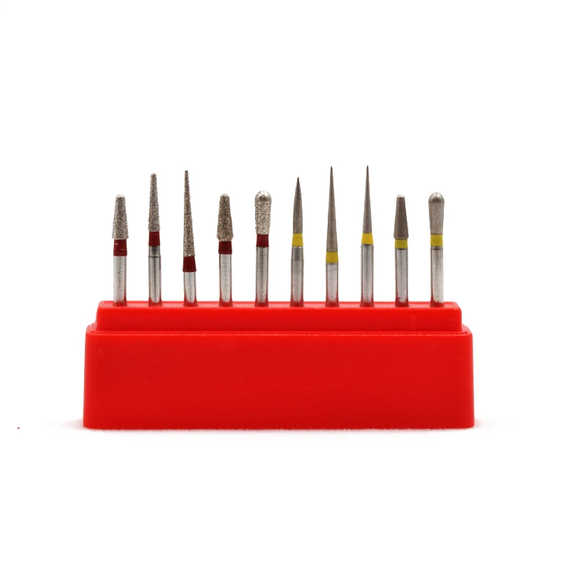 10pcs Dental High Speed Polishing Bur Set Diamond Bur Drill Bits Tooth Crown Inlay Preparation Burs Tools Dentistry Accessori