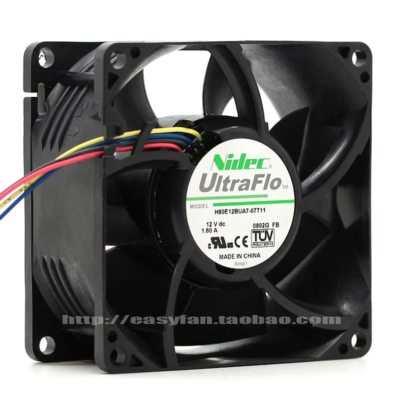 

New original Japanese violent fan 8038 8cm 12V 1.60A H80E12BUA7-07T11 Gale Volume server 4-wire cooling fan