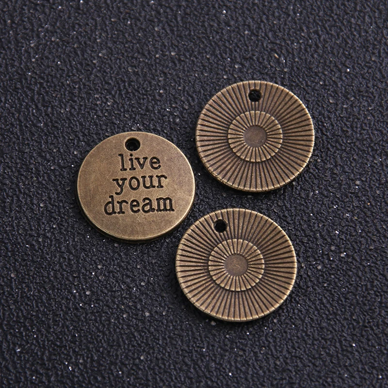 14pcs Two color Metal Alloy 20mm Round Lettering \