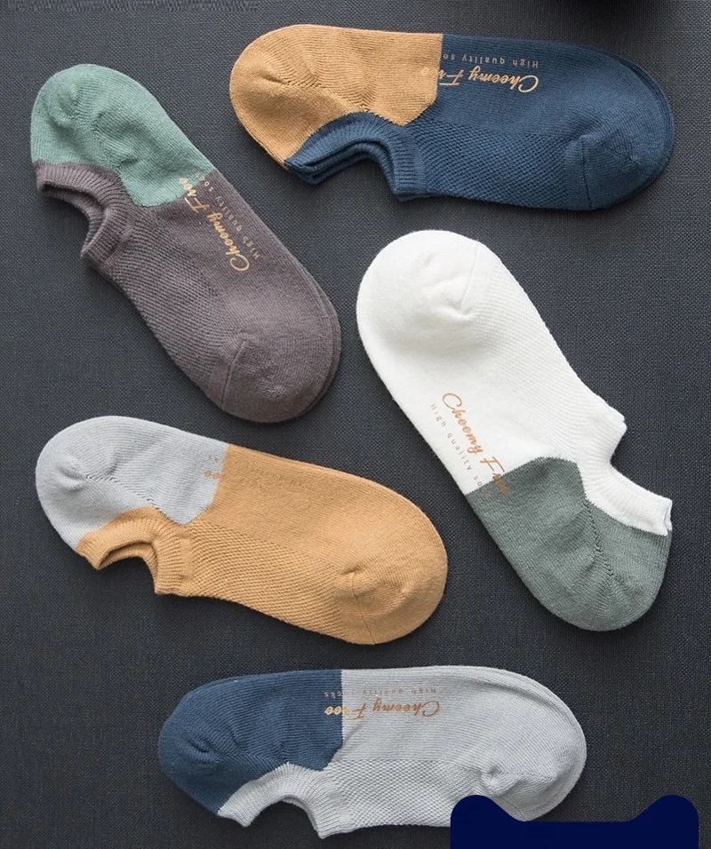 شاومي Youpin الرجال الصيف الجوارب الموضة القطن الخالص الجوارب عرق ماصة تنفس مزيل العرق قصيرة أنبوب الجوارب 5 أزواج لكل مجموعة #4