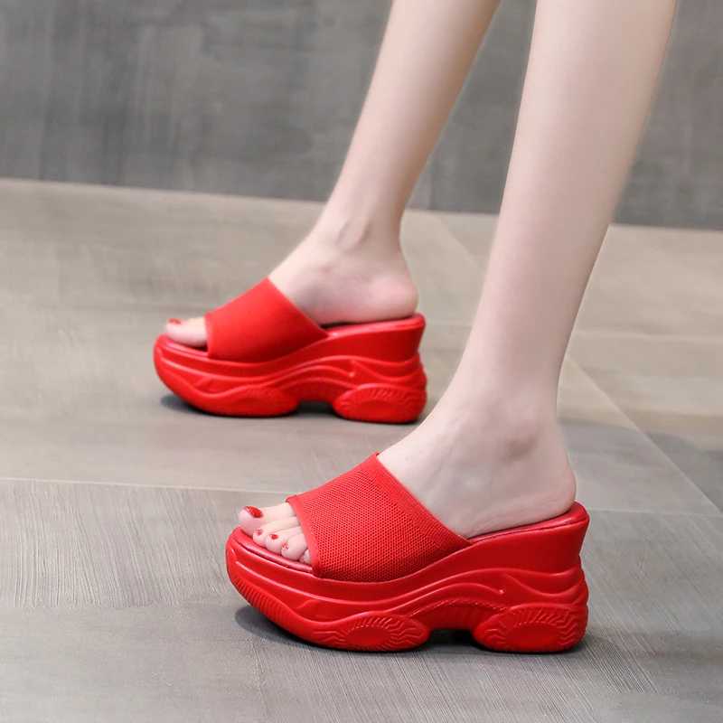 Shoes Slippers Soft Luxury Slides Platform Slipers Women Heeled Mules On A Wedge Comfort Designer Summer 2021 High Flat Fashion