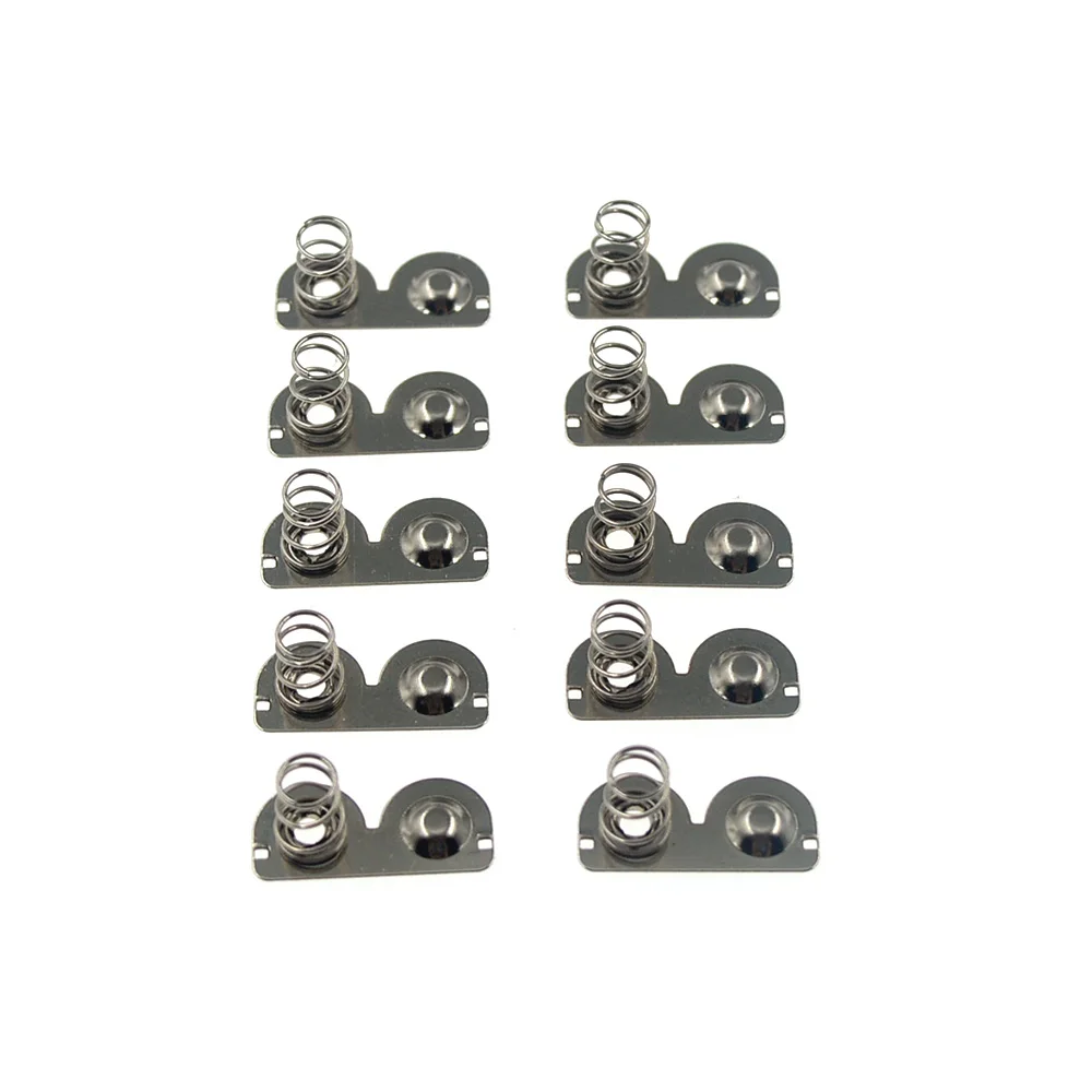 10pcs/ 20x9mm Replacement Metal Batteries Spring Contact Plate Silver Semicircle For AA AAA Battery case