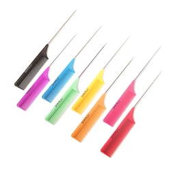 Hot Sale Fine-tooth Metal Pin Hairdressing Hair Styling Rat Tail Comb Hair Salon Highlight Comb Hair Dye Tools