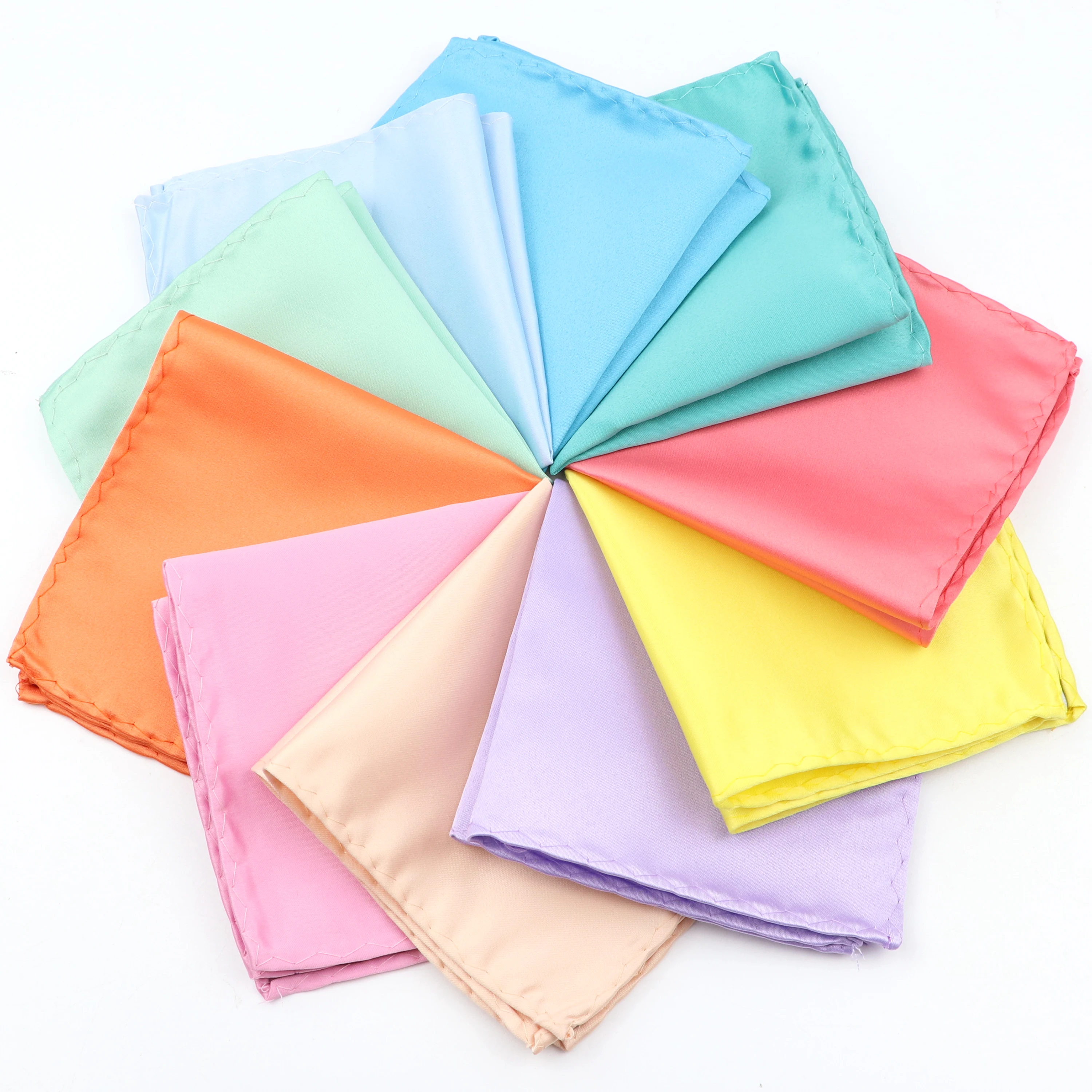 New Macaron Color Hankerchief For Men Women Satin Solid Colors Light Pink Red Blue 24cm Pocket Square Wedding Chest Towel Gift