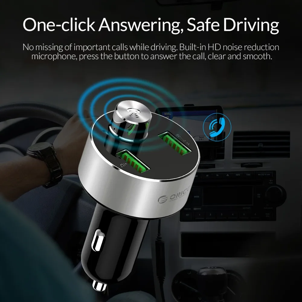 ORICO Dual USB Car Charger Car Cigarette Lighter Charger with U-disk TF Card Reader for Mobile Phone Tablet GPS