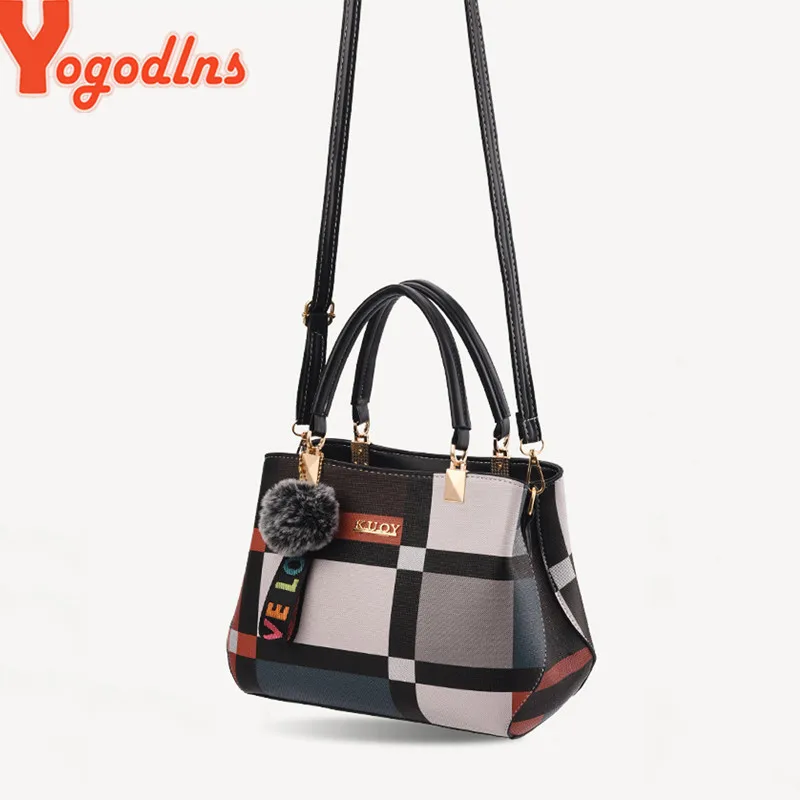 Yogodlns-Costura Sacos De Mensageiro Selvagem Para Mulheres, Bolsa De Ombro Xadrez, Senhoras Totes, Marca De Designer, Bolsa De Luxo, Nova