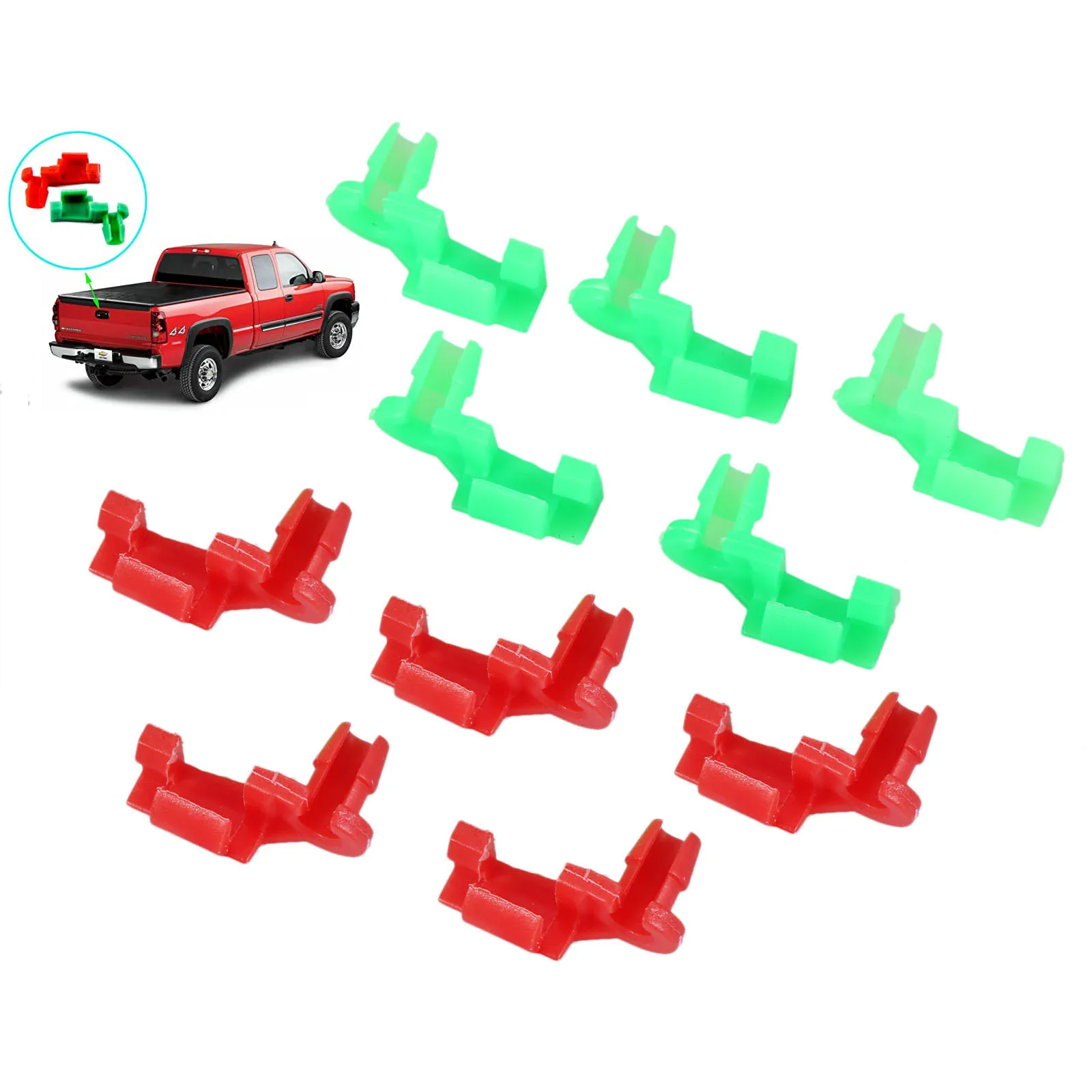 Yetaha 5 Pairs Tailgate Handle Rod Clip Left Right 88981031 88981030 For Chevrolet Silverado  GMC Sierra 1999-2007