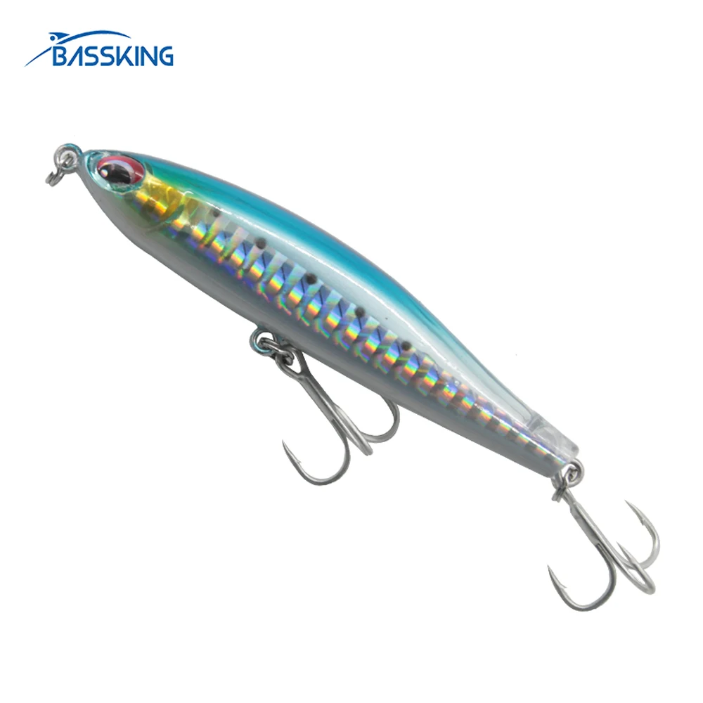 BASSKING Pencil Bait 80mm 16g Lower Middle Fishing Lure Treble Hook Isca Artificial Para Pesca Leurre Fishing Wobblers Lure Bait