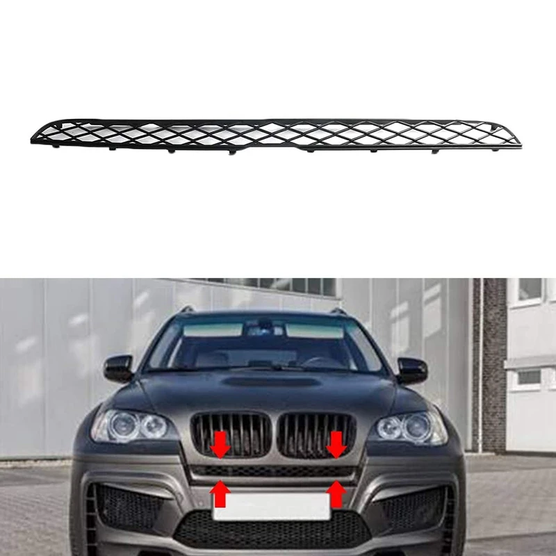 Car Front Bumper Center Upper Grille Cover Grill Fit for BMW-X5 E70 07-14 X6 E71 E72 51117159597