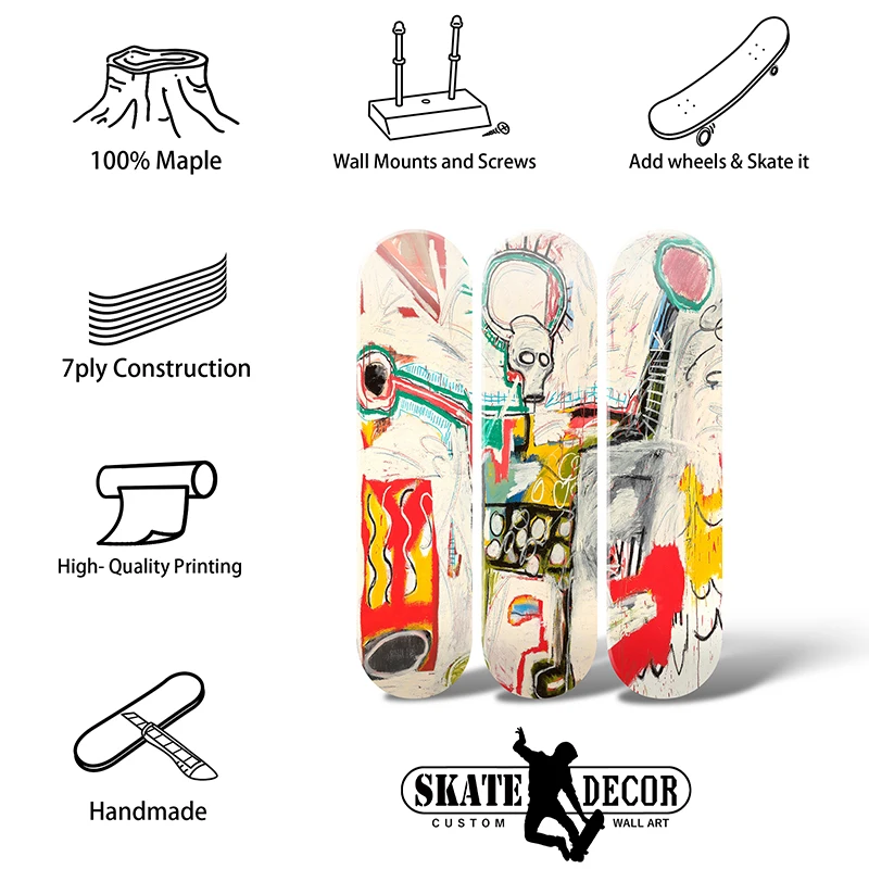 Skate Deck Wall Art Carton Graffiti Decorative Boards Decorated Furnishing Exhibition Skate Board Home Living Room Decoration