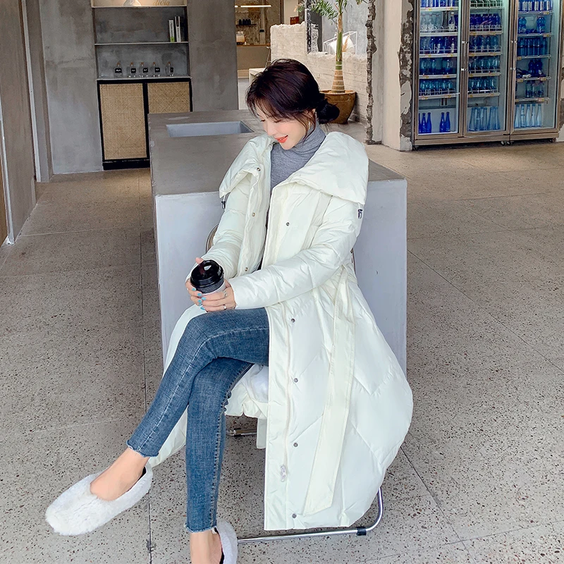 The new down cotton ladies waisted parka coat winter coat keeps warm thick thick winter coat ladies long-sleeved coat thick coat
