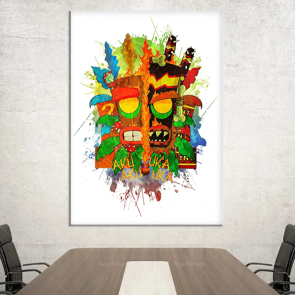 Aku Aku-Uka Uka aquarelle splash encre impression numérique affiche d'art mural