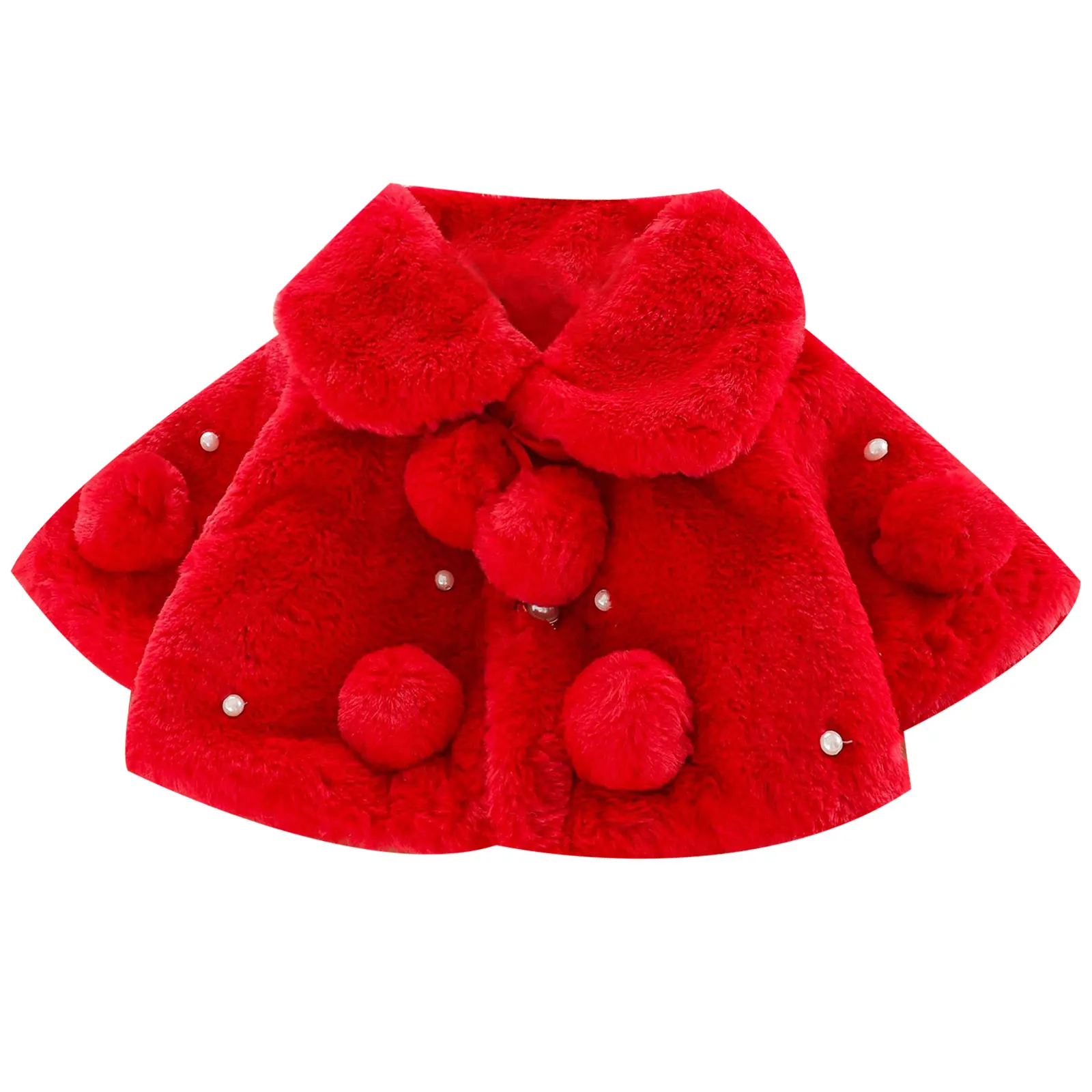 Newborn Baby Clothing Girls Jacket Princess Cloak Cape Winter Infant Baby Girl Warm Fur Coat Xmas Wedding Party Dress Outerwear