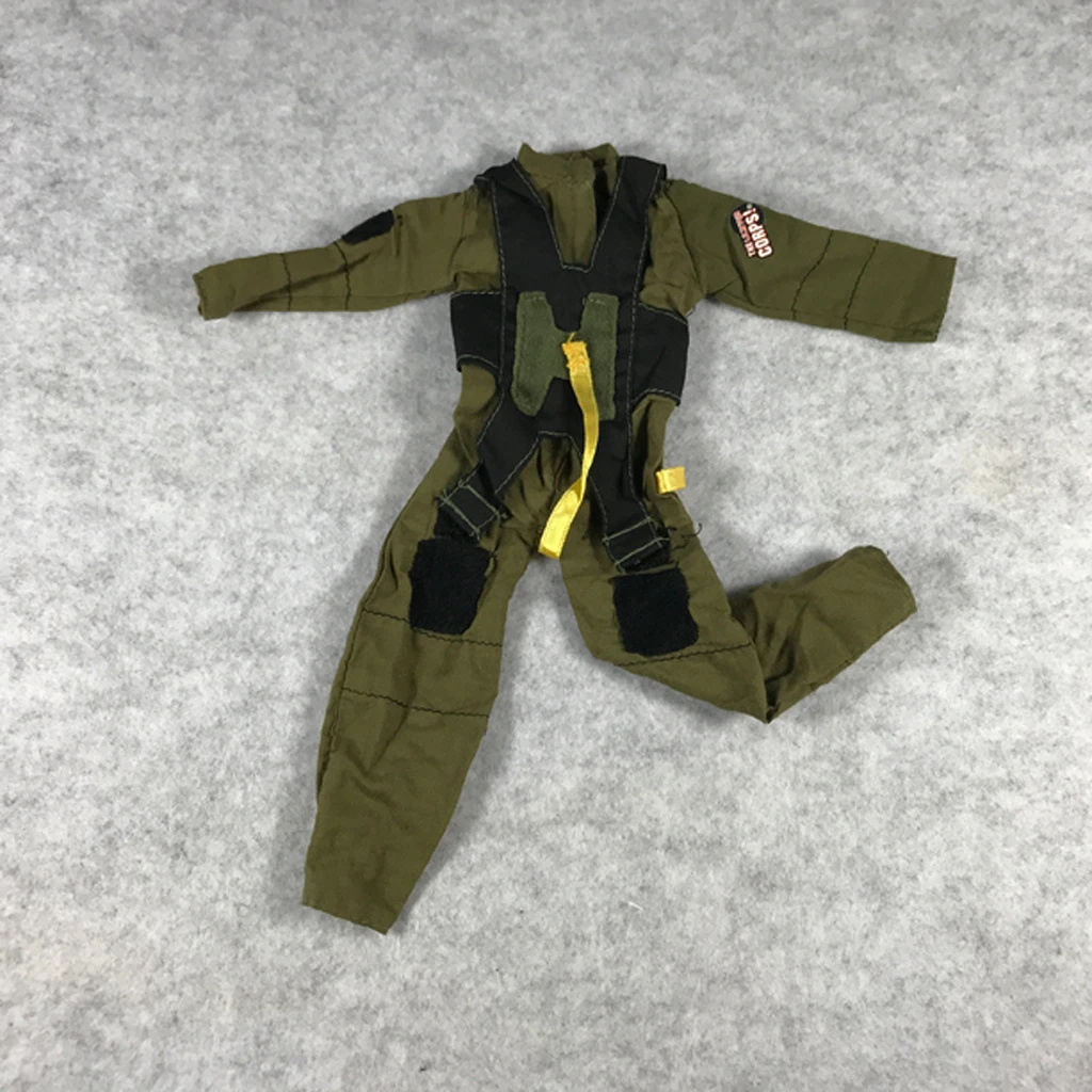 Cool Doll Clothes Fireman Costume Suit For 1/6 Soldier Doll Accs Army Green