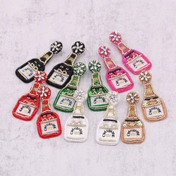 Wholesale Lovely Earrings For Women Rhinestone Wine Bottle Earrings Glass Bohemian Statement Earring Woman Jewelry Accessories