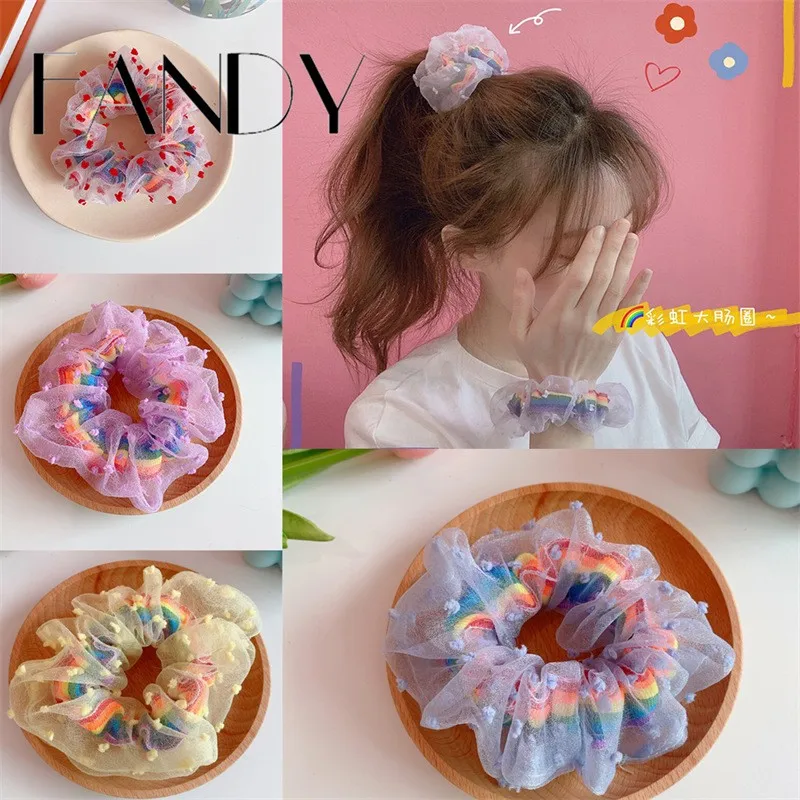 FANDY Daisy Flower Women Girls Elastic Hair Rubber Bands Accessories Scrunchies Headwear Hair Tie Ring Ponytail Holder Headdress