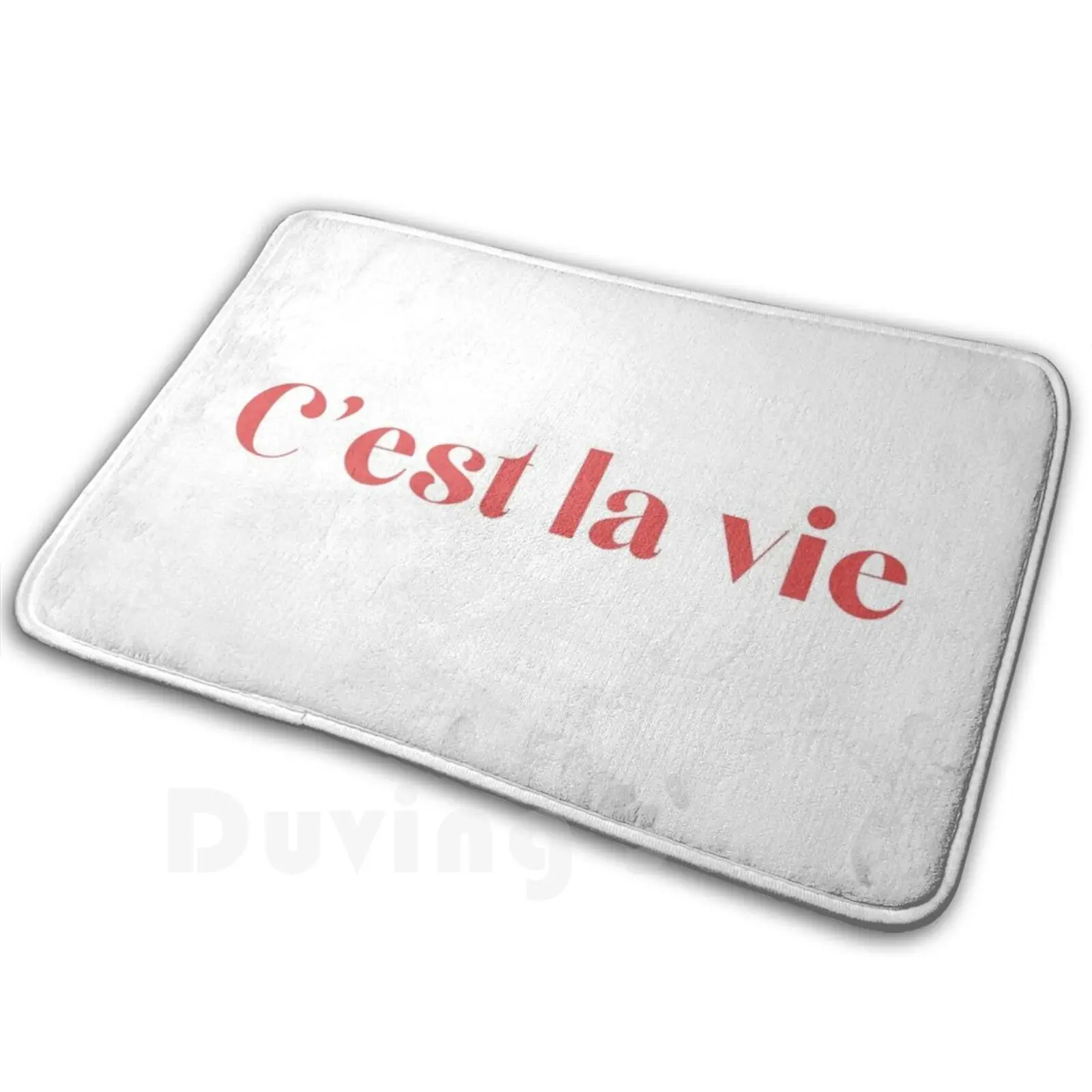 C'est La Vie-That's Life Mat Rug Carpet Anti-Slip Floor Mats Bedroom Its Life French French Words Paris France Thats Life Fun