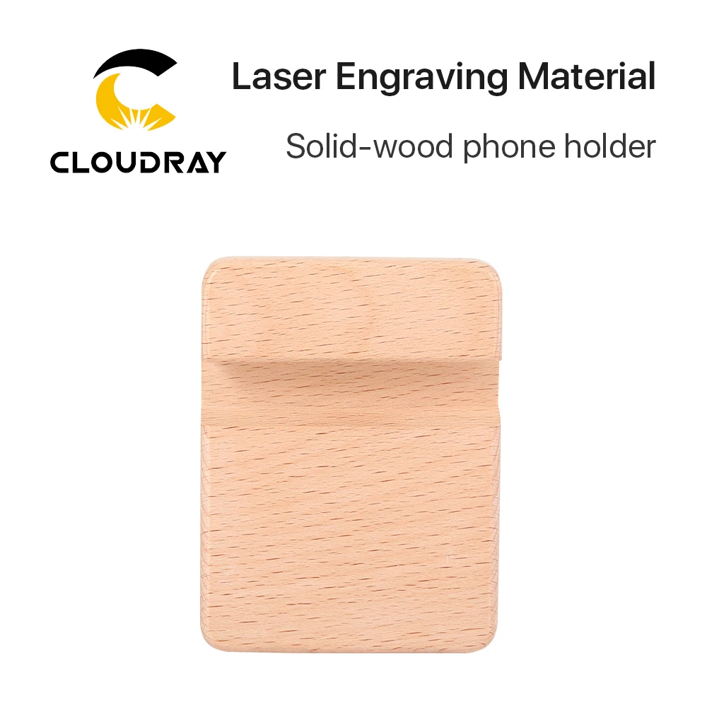 Cloudray Laser Engraving Material Solild-wood Phone Holder 8*6cm DIY Material for Co2 Laser Marking & Engraving Machine