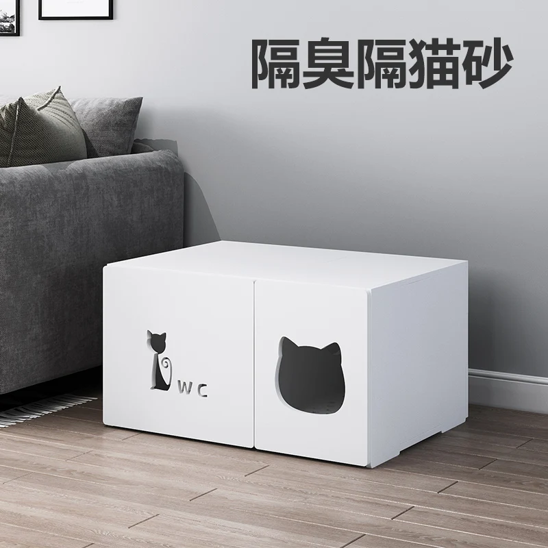 Cat Litter Box Fully Enclosed Extra Large Deodorant Anti-splashing Oversized Cat Toilet Cat Basin Deodorant Cat Poop Basin