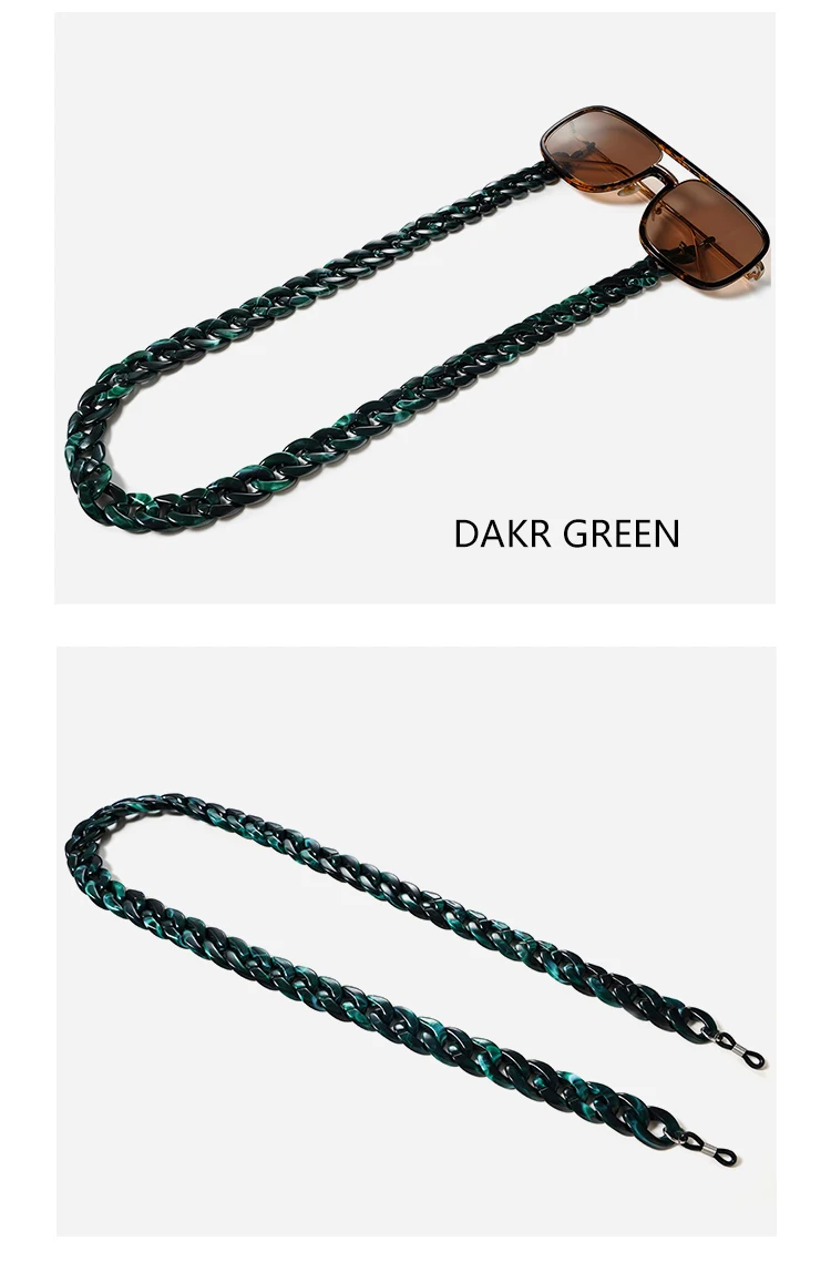Mode Acryl Brillen Ketten Sonnenbrillen Schnur Anti-Rutsch-Sonnenbrille bänder hängen Ketten am Hals Brillen zubehör – Detail 31