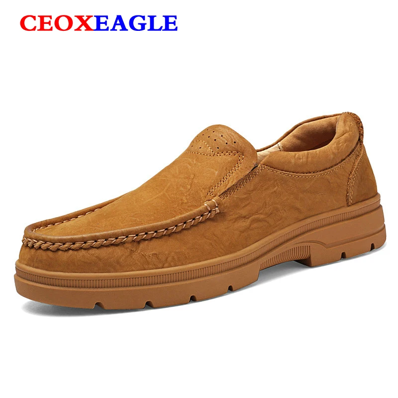 

Genuine Leather Shoes Men Loafers Outdoor Casual Shoes Men Vintage Breathable Flats Footwear For Men Trainers Zapatos Hombre 48