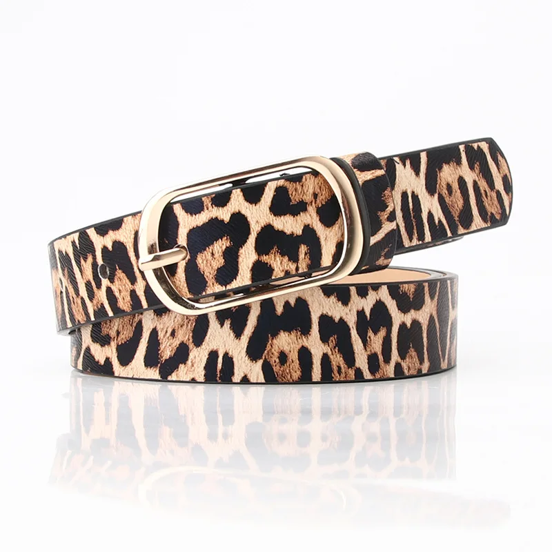 2021 Vintage Snake Leopard Print Belt for Women Black Fashion Waist Leather Belt for Lady Female Waistband Belts