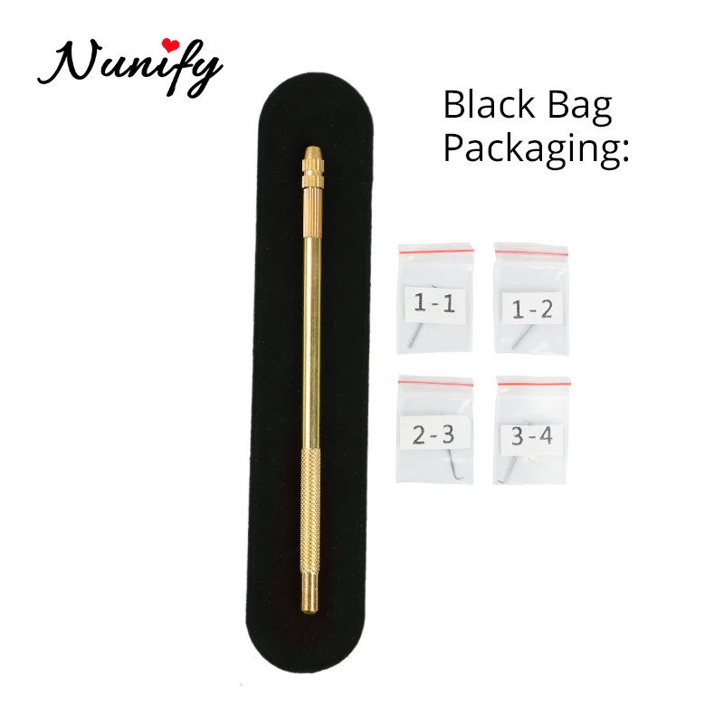 Nunify Lacing Needle Ventilating Holder+4Pcs Needle Kit 1-1,1-2, 2-3, 3-4 Ventilating Needle For Lace Wig Closure Frontal Making