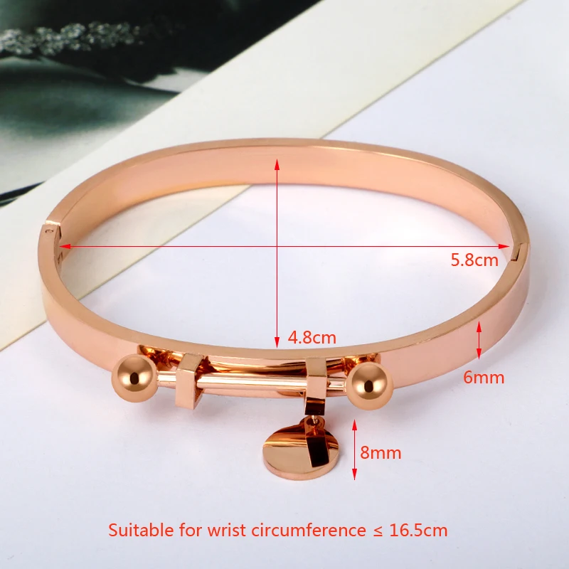 Zalman Stainless Steel Tag Bracelet Bangles Women Accessories Rose Gold Color Pulseiras Luxury Brand Bracelets Classic Jewelry