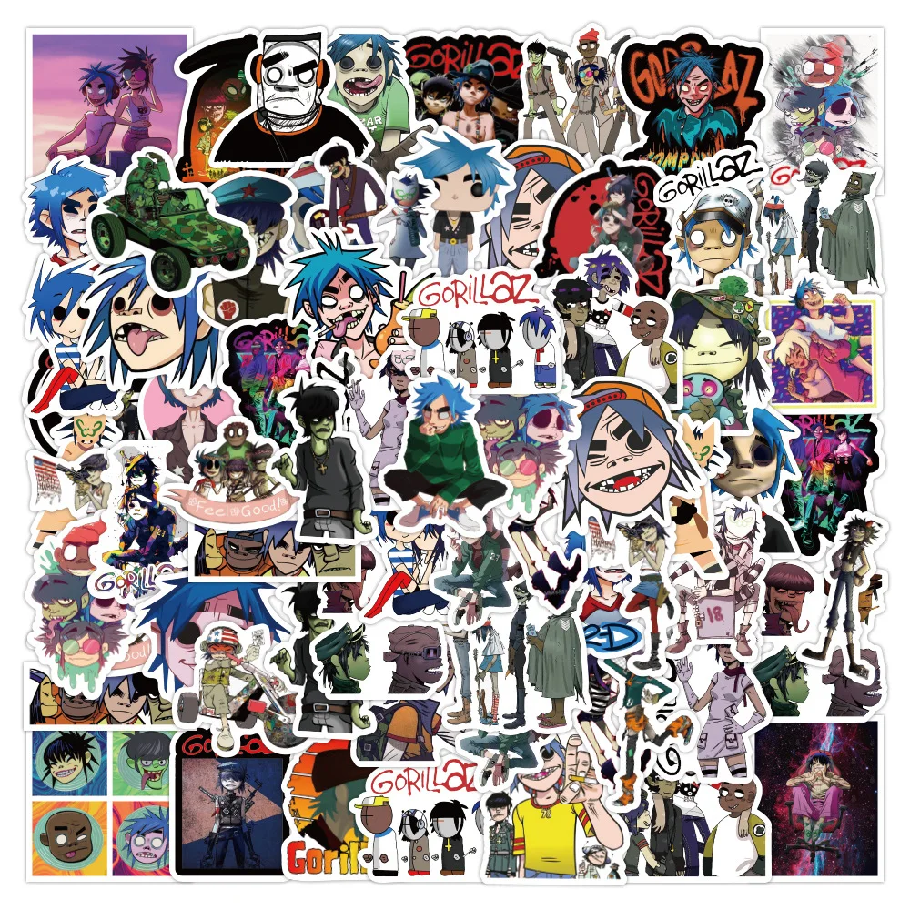 10/30/50PCS Fashion Gorillaz Music Band Graffiti Stickers Skateboard Guitar Suitcase Freezer Motorcycle Classic Toy Sticker Gift