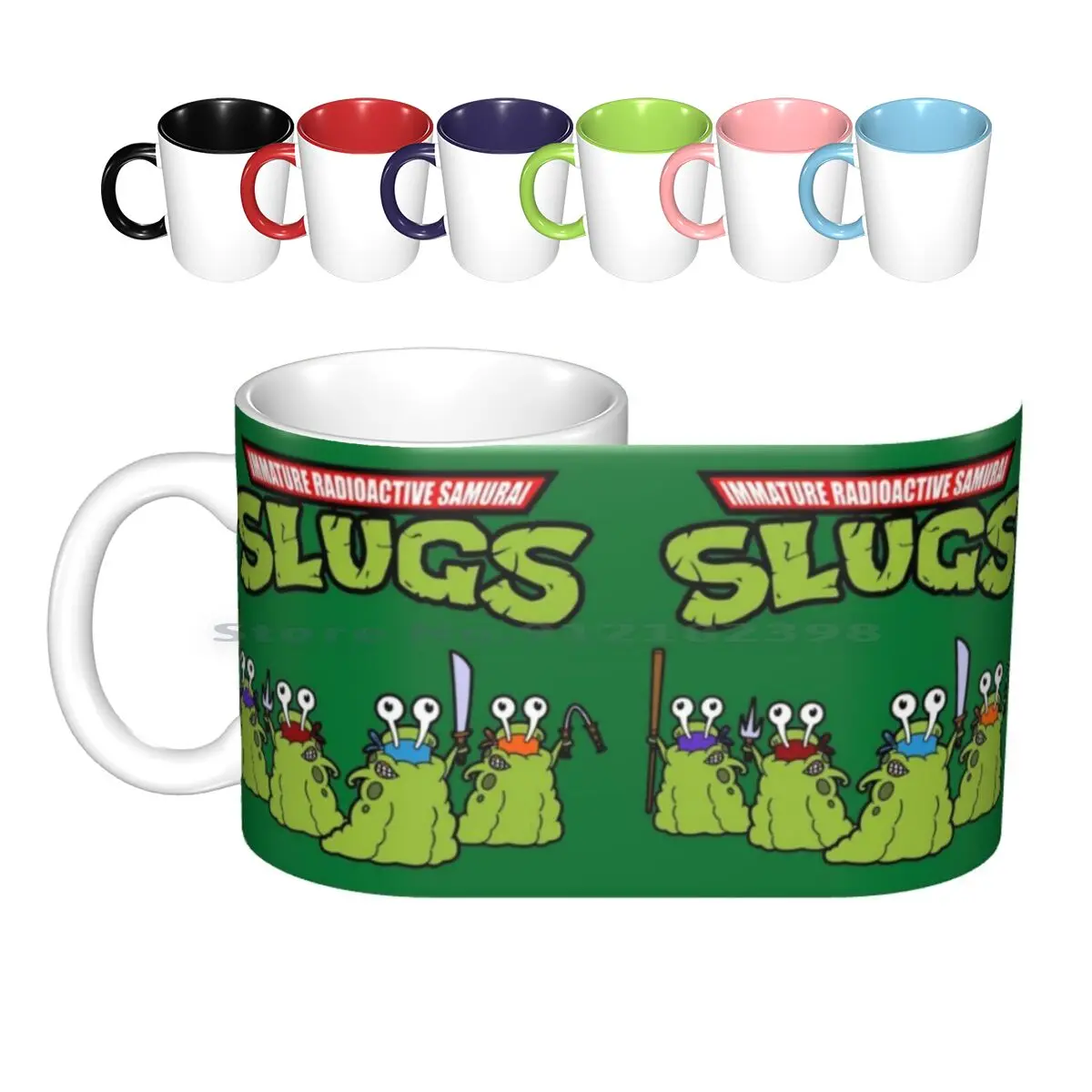 Immature Radioactive Slugs Ceramic Mugs Coffee Cups Milk Tea Mug Parody 1990 Cartoon Animation Retro Funny Comedy Cute Mashup