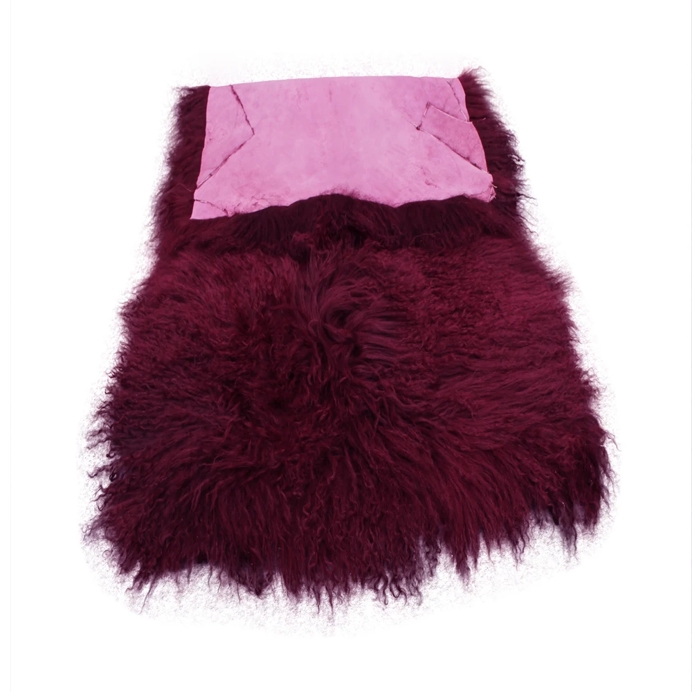 

Hight quanlity custom dyed genuine sheep lamb long Curly fur plate