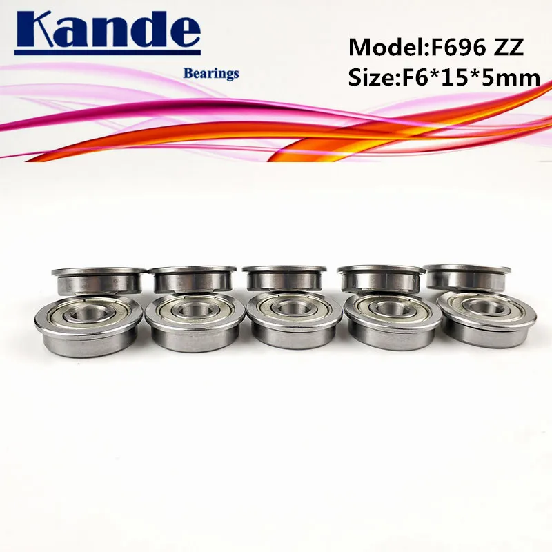 Kande Bearings F696ZZ 10pcs ABEC-1 F696 ZZ  F696-2Z Miniature Deep Groove Ball Bearing F6*15*5mm 696 F696