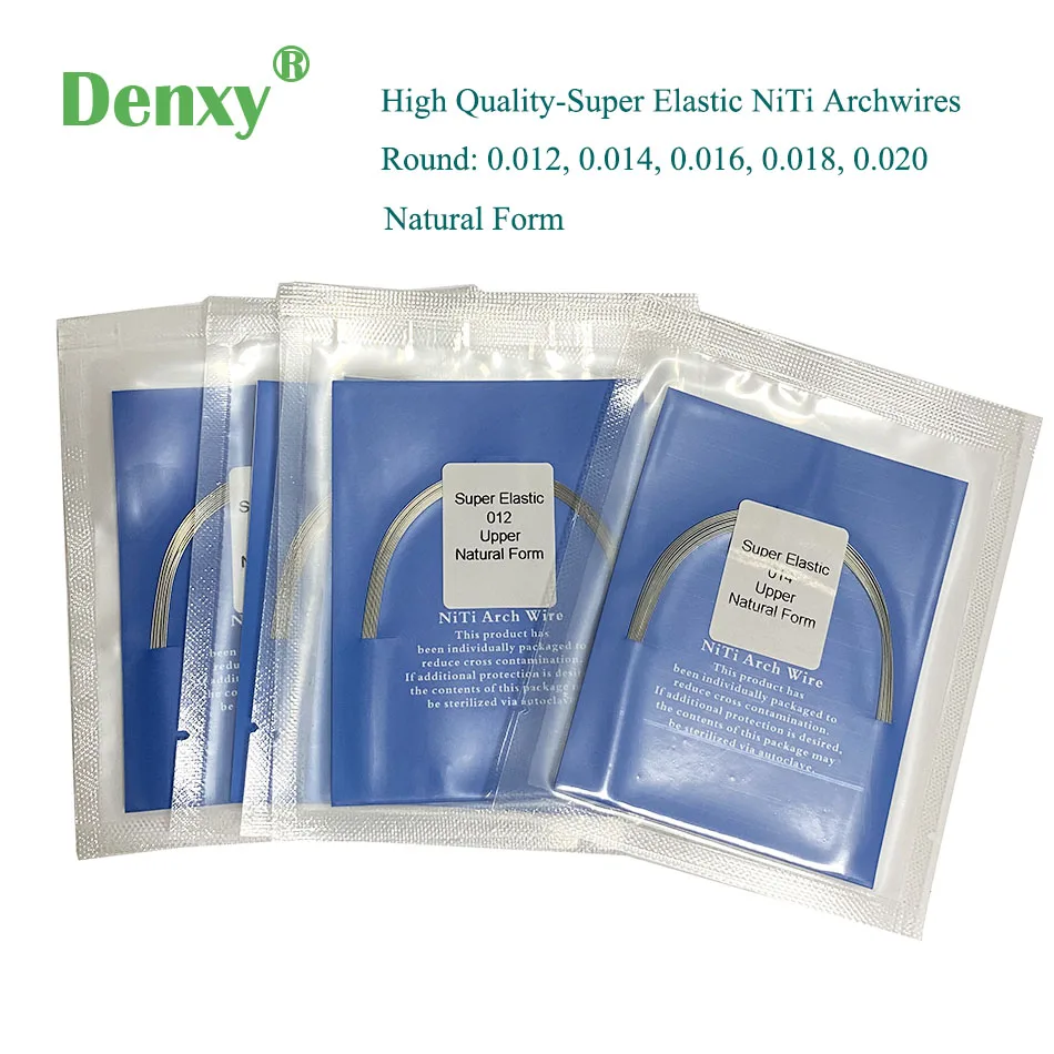 Denxy Dental 100pcs High Quality Orthodontic Niti Archwire Super Elastic Niti Wire Natural Form Nitinol wires Ortho wires