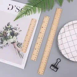 15cm 20cm 30cm High-Quality Wooden Ruler Metric Ruler Precision Double-Sided Measuring Tool Student Study Office Stationery