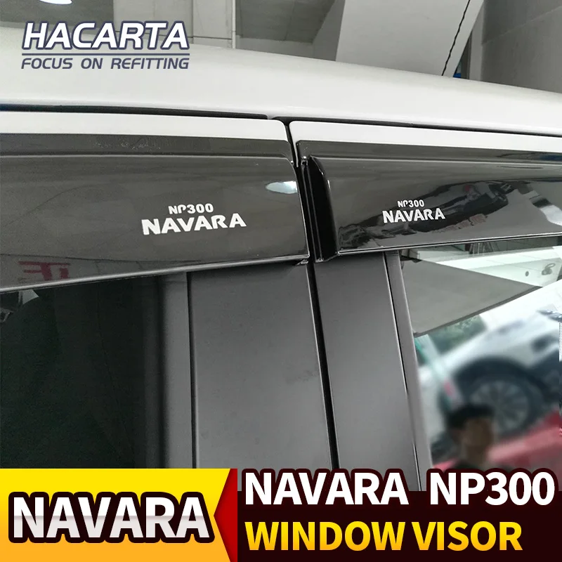 Car Window Deflector Visor For Nissan Navara Frontier 2015 2016 2017 2018 2019 NP300 D23 BLACK sun visor