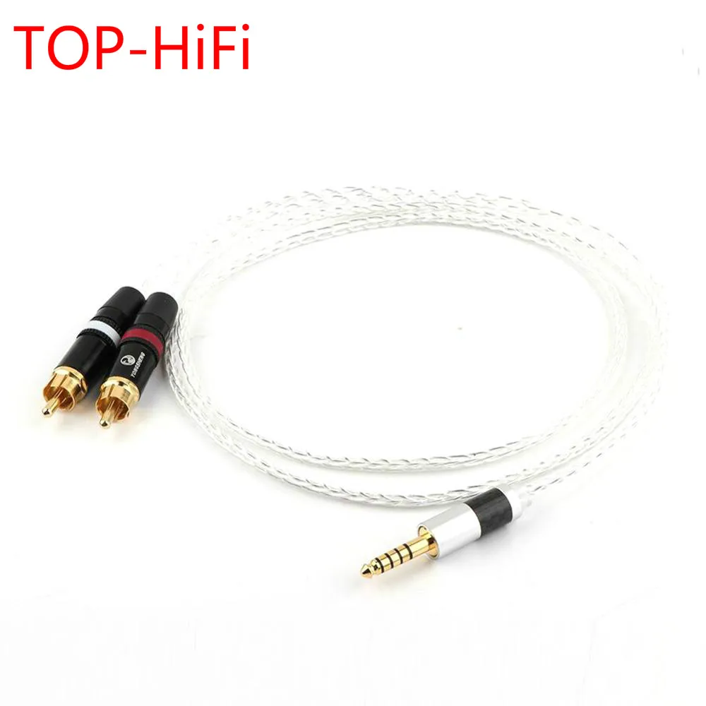 

TOP-HiFi Silver Plated 4.4mm Balanced to 2 RCA Audio Cable 4.4mm Balacned Upgrade Cable for WM1A/1Z PHA-1A/2A Z1R